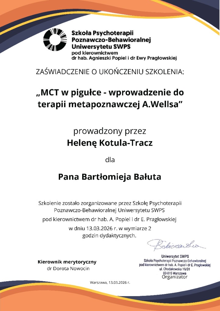 Zaświadczenie MCT w pigułce, SWPS, 13.03.2026